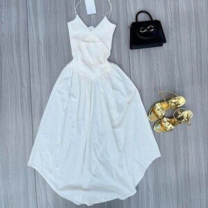 Zara Cut Out Combination Drop Waist Dress